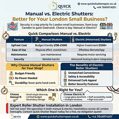 Manual vs. Electric Shutters: Which is Better for Your London Small Business?